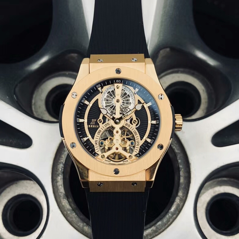 恒寶 Hublot 鏤空式陀飛輪錶帥哥撩妹神器牛皮錶帶