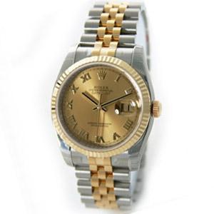 ROLEX 勞力士日誌型蠔式恒動系列羅馬刻度18K包金自動機械男錶 rolex036